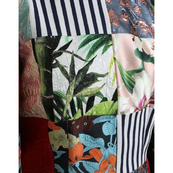 Dolce & Gabbana Multicolor Floral Patchwork Shift Mini Women's Dress - Picture 4 of 5